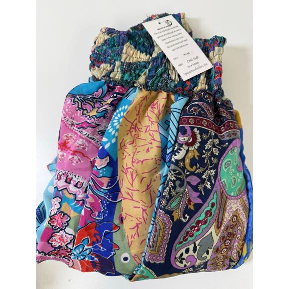 Mixed-print wide-leg trousers- One Size 100% Silk - Picture 5 of 5